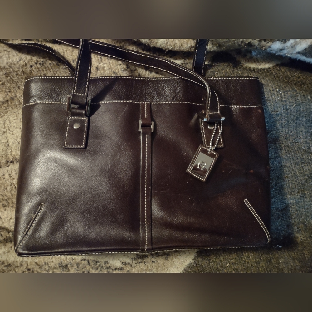 Etienne Aigner Dark Brown Leather Women's Hand Bag